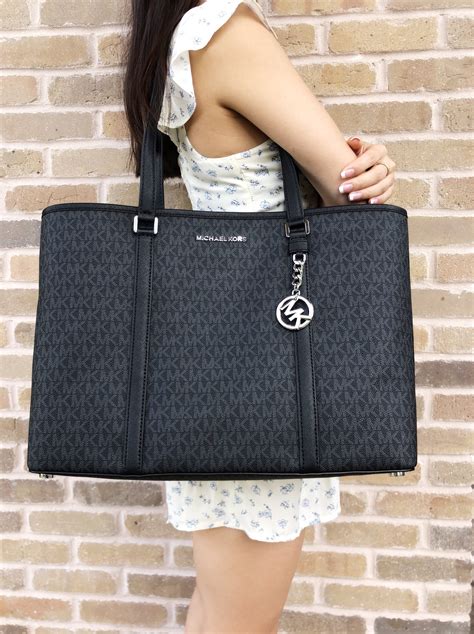 michael kors sady black|Michael Michael Kors Large Leather Sady Tote .